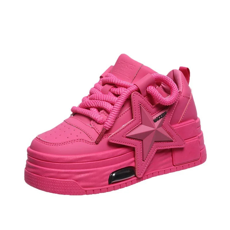 Women Sneakers Platform Casual Sports Shoes Personalized Star Design Vulcanized Shoes Outdoor Running Walking Shoe Female 35-40