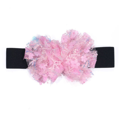 Sequin Flower Women's Thick Belt Versatile Elastic Waistband