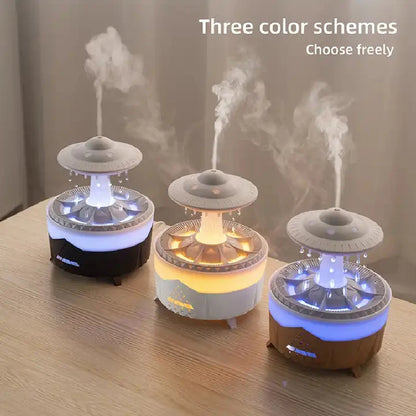 Rain Drop Air Humidifier Essential Oil Diffuser 350ml 7 Colors LED Lamp Ultrasonic Remote Control USB Rain Cloud Aroma Diffuser