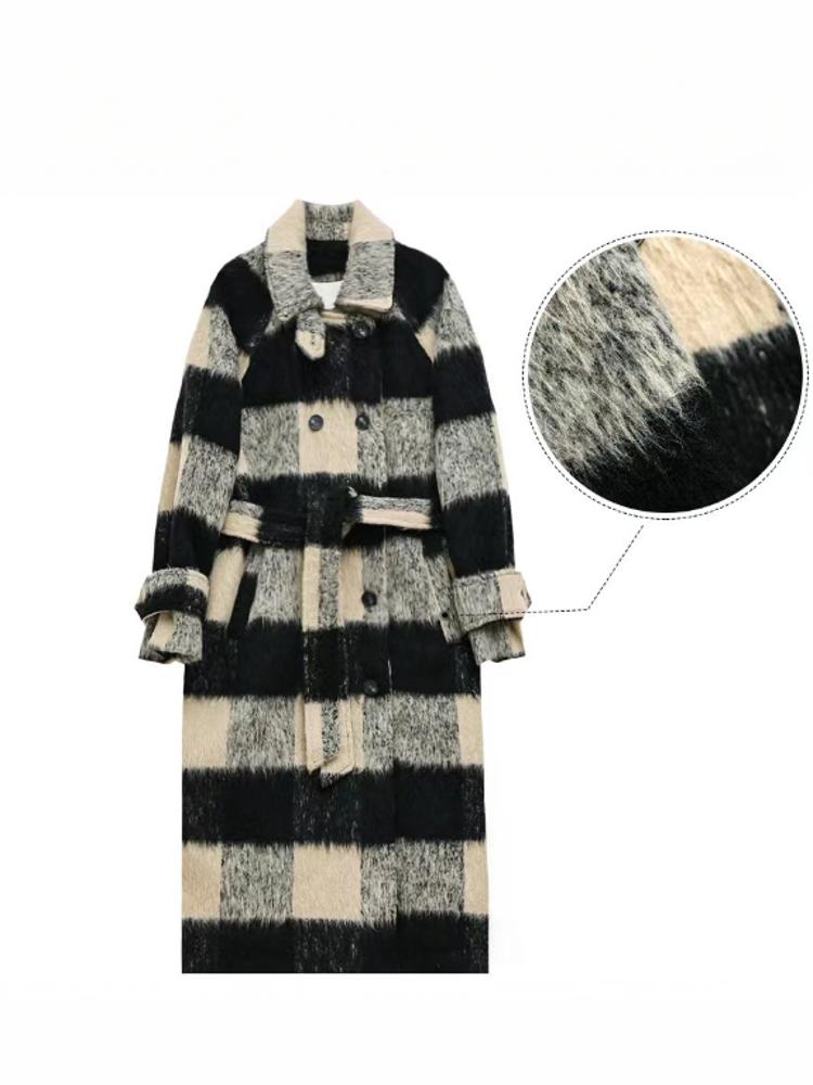 women's winter plaid coat