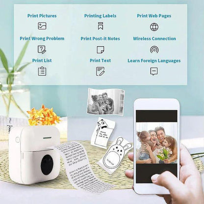 Mini Printer, Inkless, Bluetooth, Portable Printer, Compatible with Android, iOS Mobile, Laptop  (printer under 2000)