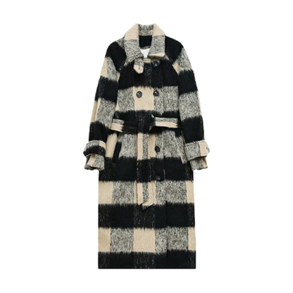 women's winter plaid coat