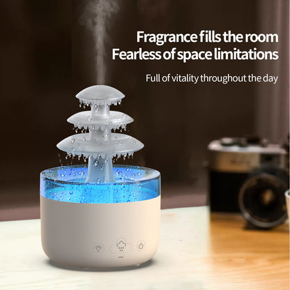 New 500ml Cloud Rain Air Humidifier 3 Layer Essential Oil Aromatherapy Diffuser USB Mute Mist Air Humidifier With Colorful Light