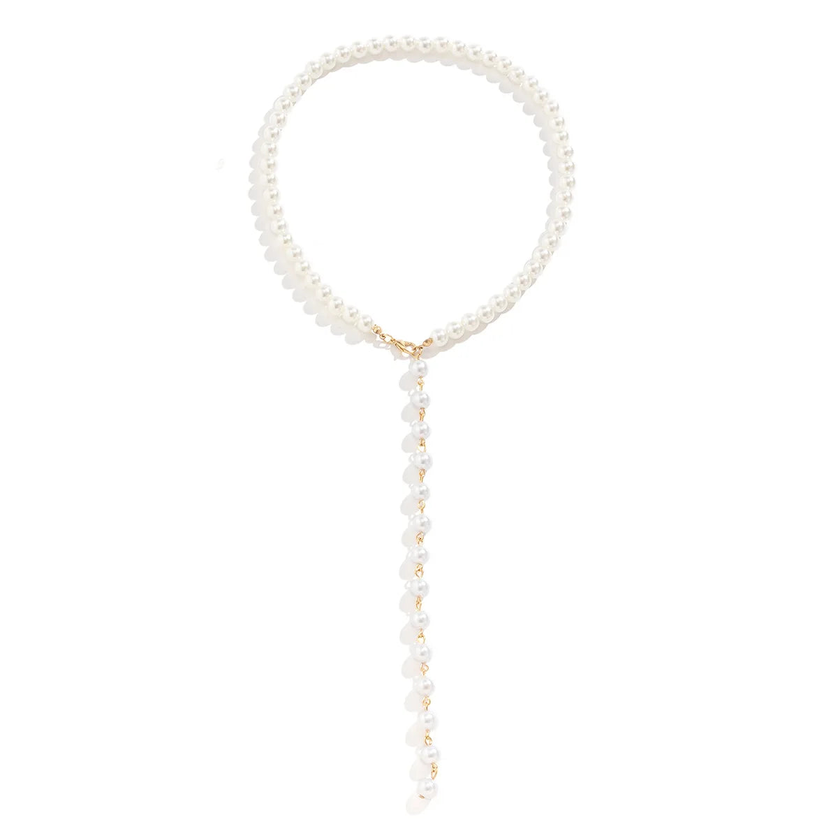 Europe And The United States  Jewelry Retro Beaded Chain Beaded Collar Simple Imitation Pearl Fringe Long Niche Necklace