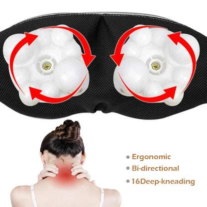 Electrical Shiatsu U Shape Massage Shawl Back Neck Shoulder Body Massager Device Infrared Heated Kneading Home Massage Shawl