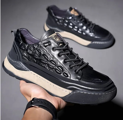 New Male Shoes Lace Up Real Leather Sports Sneakers Fashion Genuine Leather Shoe Men Leisure Shoes Man Casual Sport Shoes A002