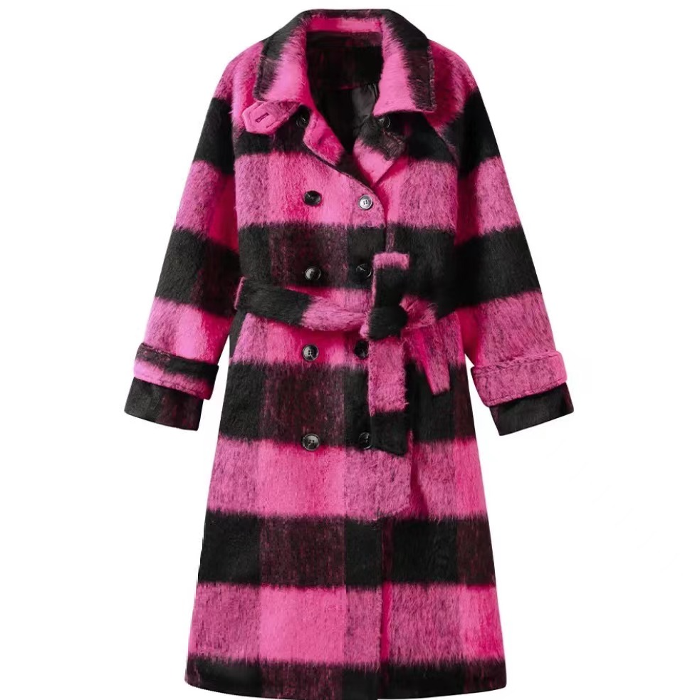 women's winter plaid coat